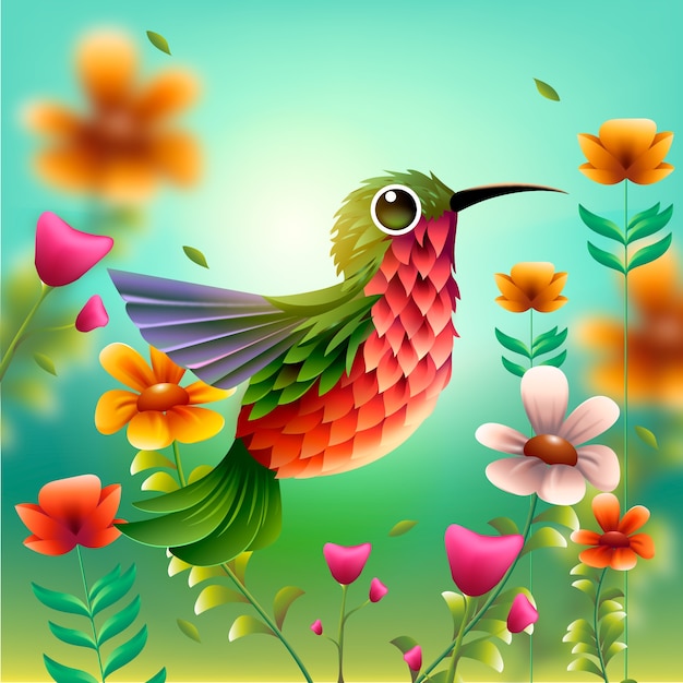 Illustrazione floreale realistica per la primavera