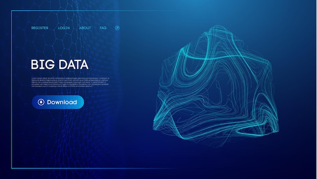 Illustrazione futuristica di vettore della rete futuristica del fondo della tecnologia blockchain del cubo di dati