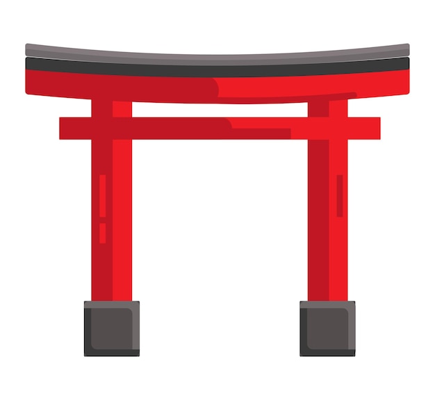 Illustrazione giapponese del monumento del portone di Torii