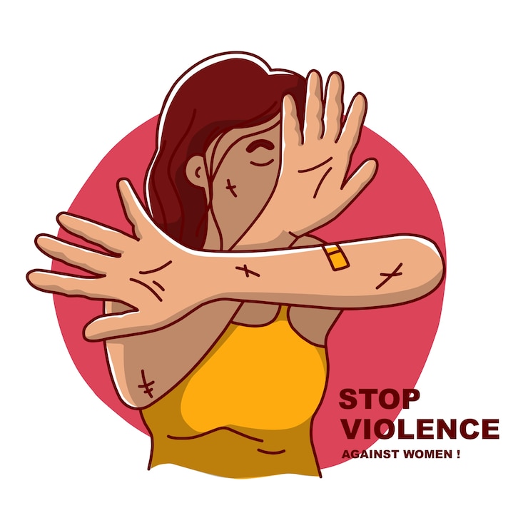 Vettore illustrazione giornata internazionale per l'eliminazione della violenza contro le donne