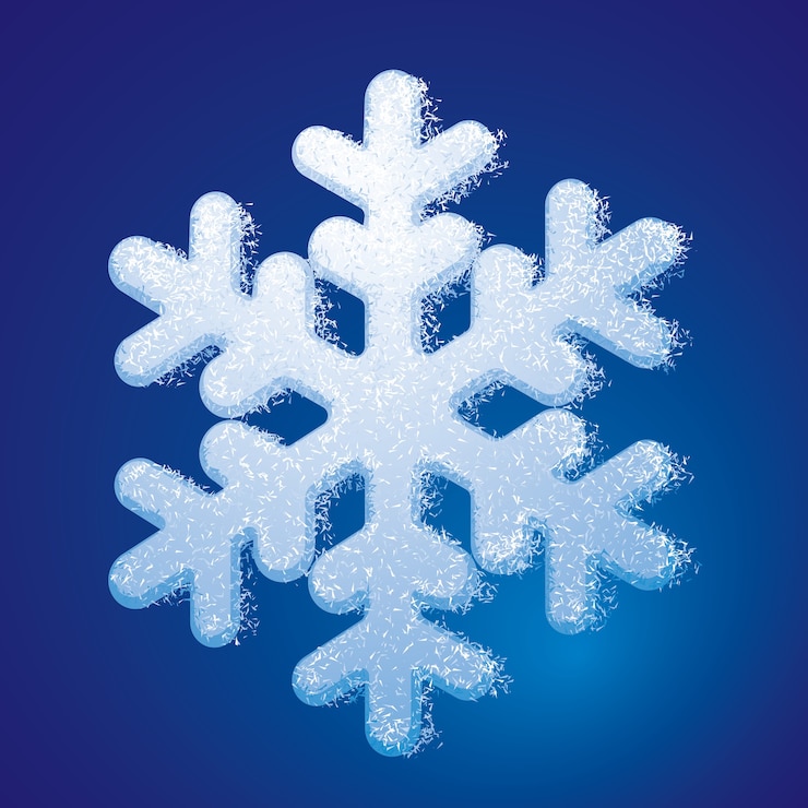 Vettore illustrazione glassata del fiocco di neve