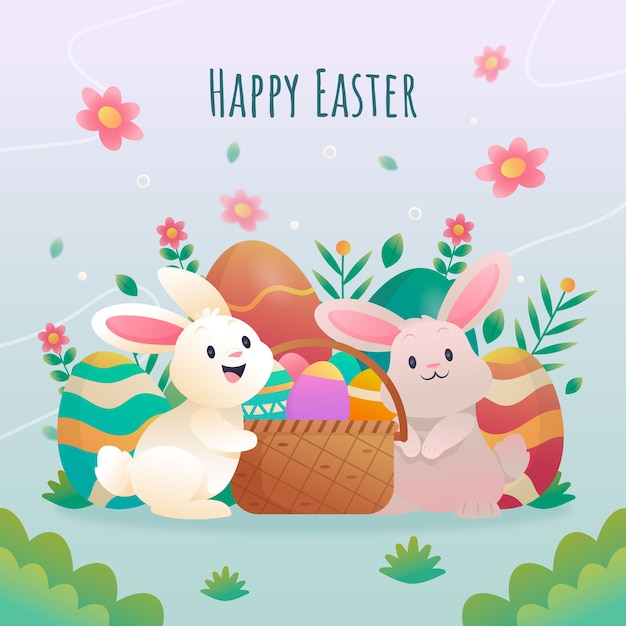 Illustrazione gradiente per le vacanze di Pasqua.