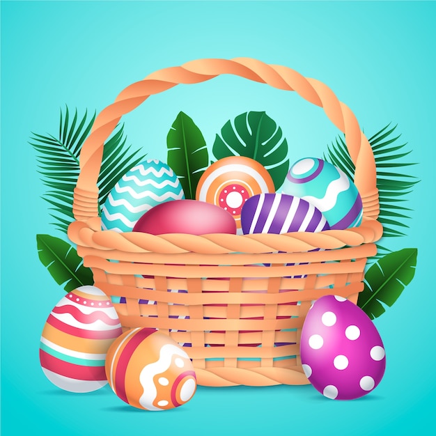 Illustrazione gradiente per le vacanze di Pasqua.