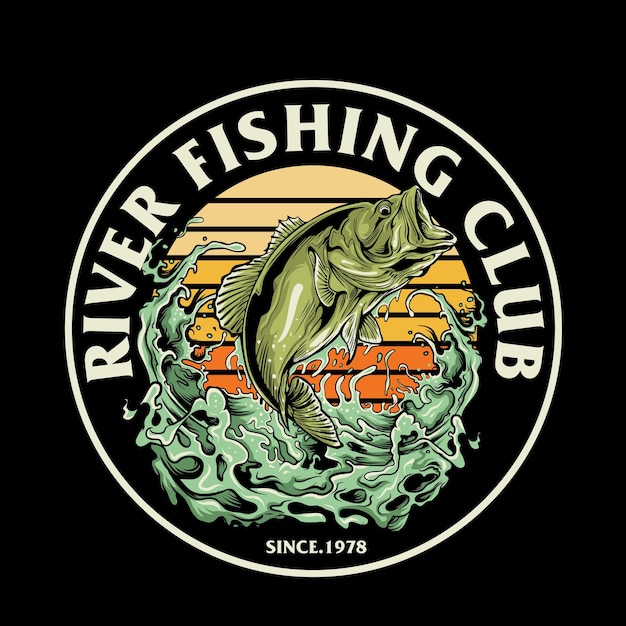 Illustrazione grafica del club di pesca