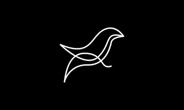 Illustrazione grafica del disegno dell'icona del simbolo del vettore del logo del canarino dell'arte dell'uccello delle linee degli animali