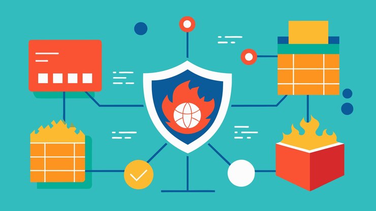 Vettore illustrazione grafica vettoriale del firewall di sicurezza di rete formato di file sorgente eps icona di scala senza perdite