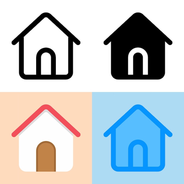 Illustrazione grafica vettoriale dell'icona Home perfetta per l'interfaccia utente nuova applicazione ecc