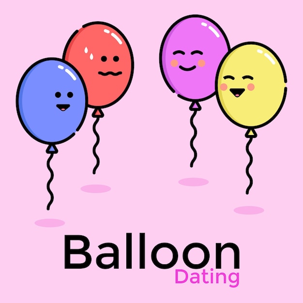 Illustrazione grafica vettoriale di incontri con palloncini Buoni per post di eventi come incontri, feste di eventi, ecc