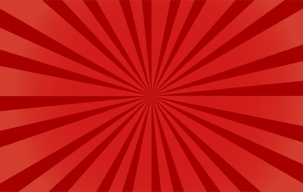 Illustrazione grafica vettoriale Pop Art rosso brillante raggi rossi sfondo comico