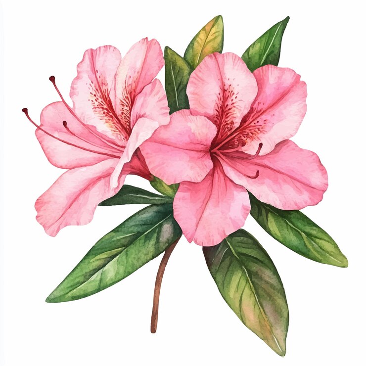 Vettore illustrazione in acquerello di azalea