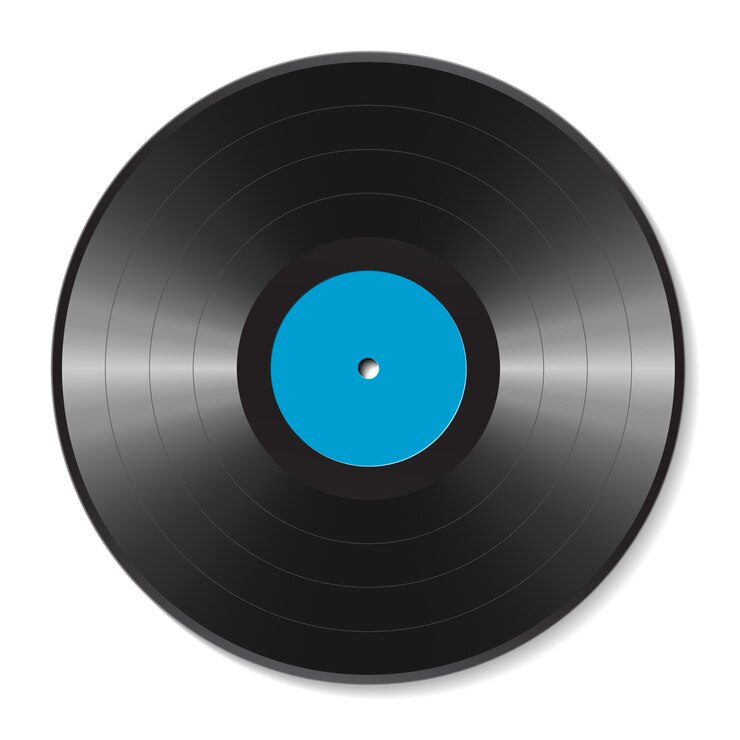 Vettore illustrazione in bianco del disco del vinile