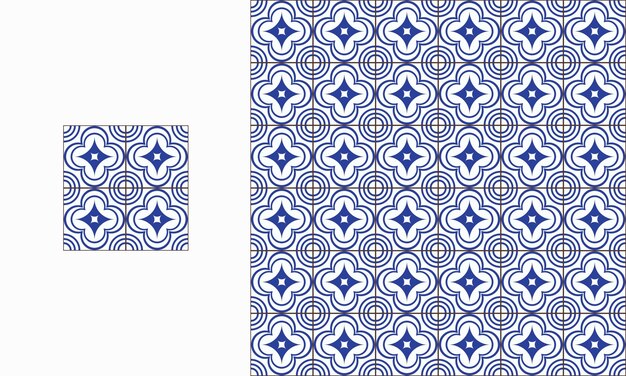 Illustrazione in ceramica di piastrelle decorative portoghesi in stile decorativo a modello senza cuciture