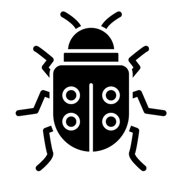 Illustrazione in nero solido di Glyph Bug