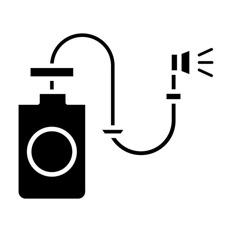 Vettore illustrazione in nero solido di sprayer glyph