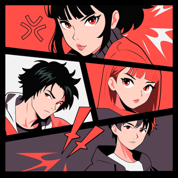 Illustrazione in stile fumetto anime