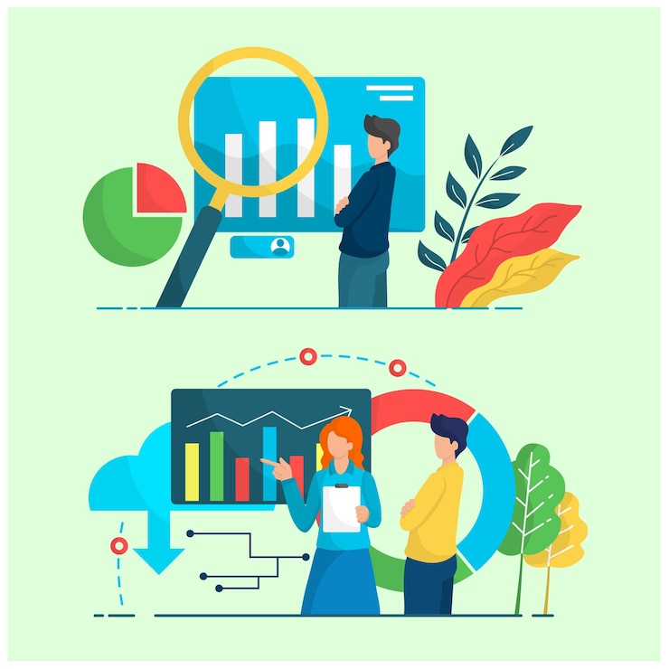 Vettore illustrazione infografica persone attività giovane uomo d'affari al lavoro