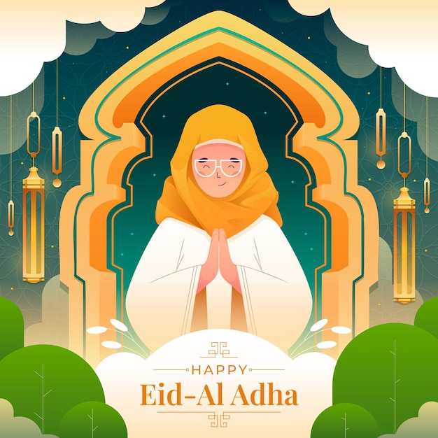 Illustrazione islamica gradiente dell'Eid al-Adha