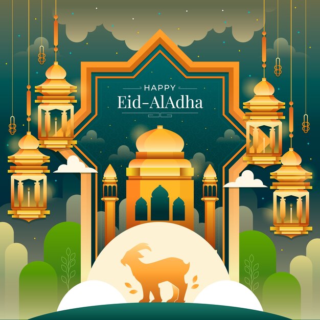 Illustrazione islamica gradiente dell'Eid al-Adha