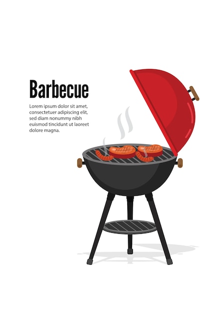 Illustrazione isolata del vettore della griglia da barbecue