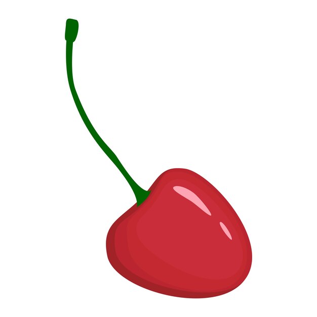 Illustrazione isolata piana di vettore della bacca vegana della ciliegia rossa
