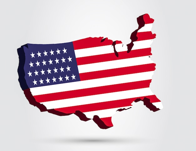 Illustrazione isometrica di vettore della mappa di USA