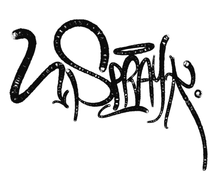 Vettore illustrazione la scritta nera sull'etichetta dei graffiti può contenere vernice spray per aerosol