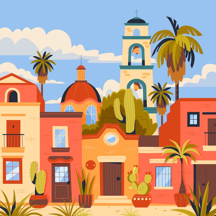 Vettore illustrazione latinoamericana disegnata a mano