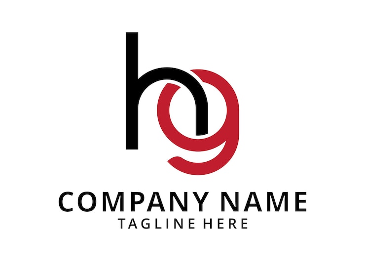 Vettore illustrazione lettere hg logo icona monogramma logo hg o gh