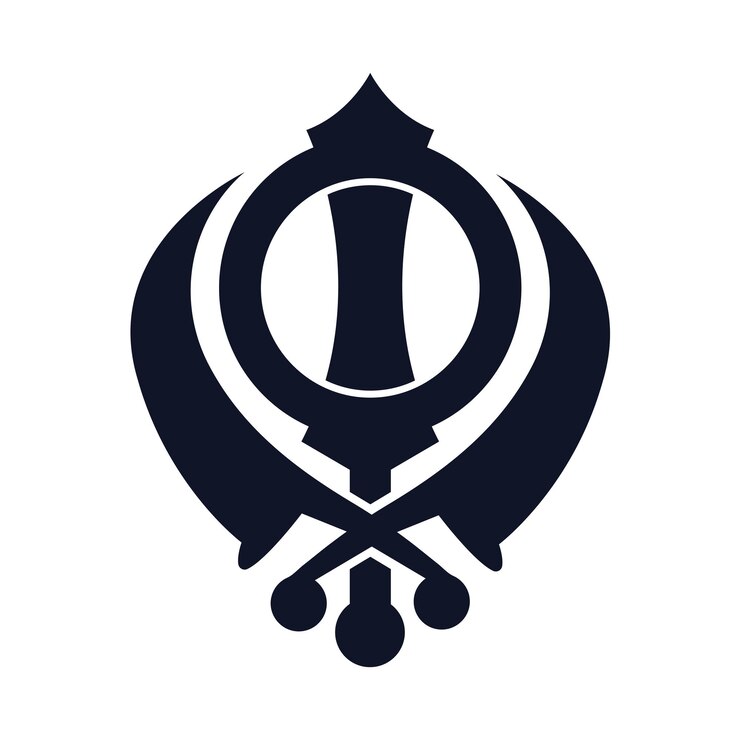 Vettore illustrazione minimalista vettoriale del simbolo sacro di khanda, un simbolo religioso per i sikh