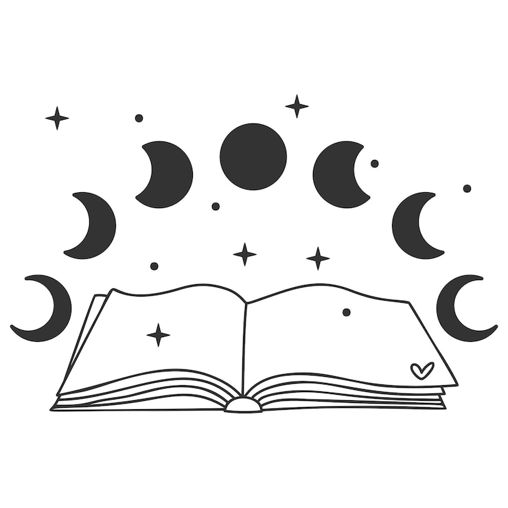 Illustrazione mistica della luna Clip art celestiale
