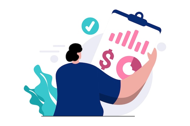 Illustrazione moderna di contabilità finanziaria piatta per progetti di web design, pubblicità e branding