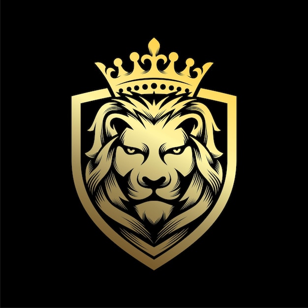 Illustrazione moderna di vettore di progettazione di logo della testa del leone