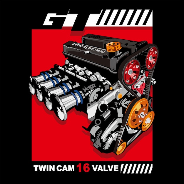 illustrazione motore auto turbo