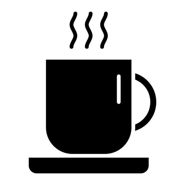 Illustrazione nera solida del glifo del caffè