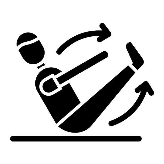 Illustrazione nera solida del glifo della terapia del movimento del corpo