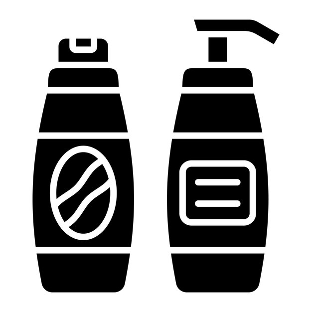 Illustrazione nera solida del glifo dello shampoo