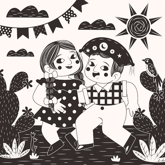 Illustrazione nordestino disegnata a mano