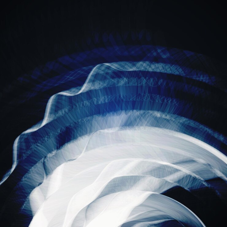 Illustrazione ondulata futuristica del fondo blu astratto