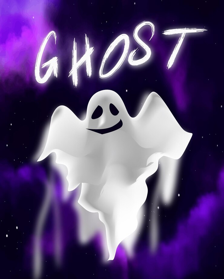 Vettore illustrazione oscura di un fantasma bianco