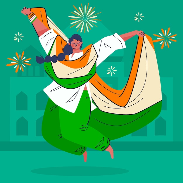 Illustrazione per la celebrazione del giorno dell'indipendenza dell'india