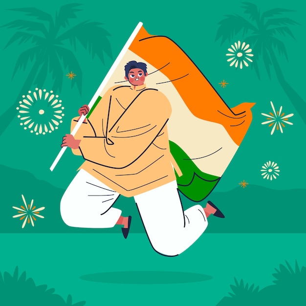 Illustrazione per la celebrazione del giorno dell'indipendenza dell'india