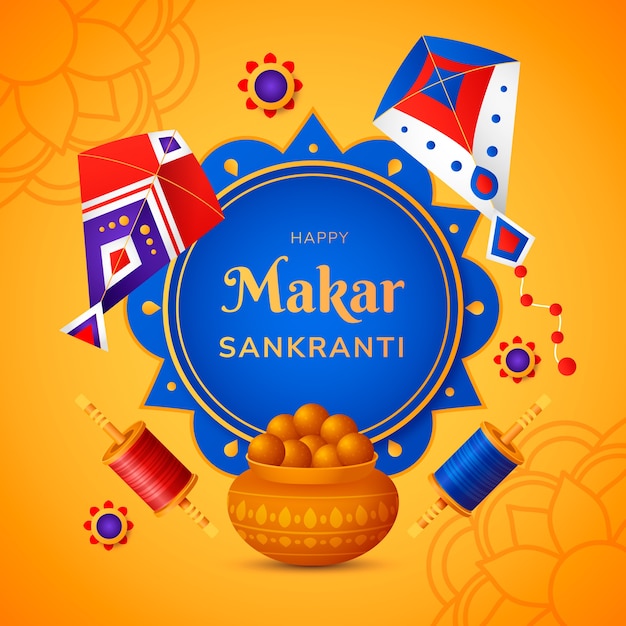 Illustrazione per la celebrazione della festa di Makar Sankranti
