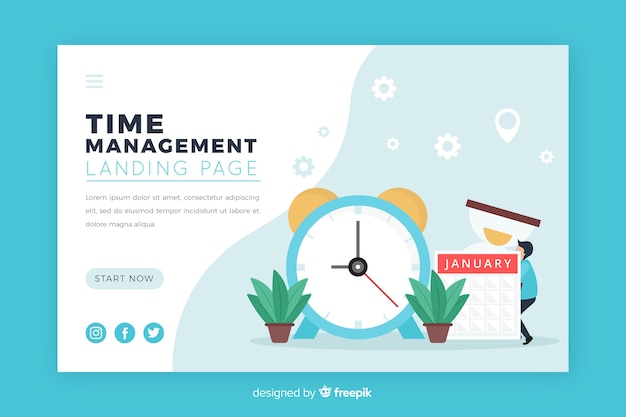 Illustrazione per landing page con il concetto di gestione del tempo