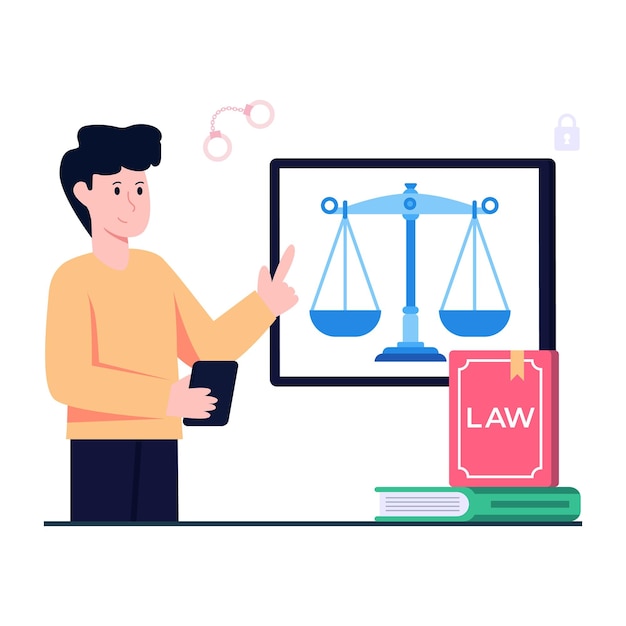 Illustrazione perfetta del design del diritto online