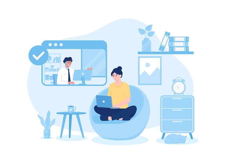 Illustrazione piana del concetto di tendenza dell'apprendimento online