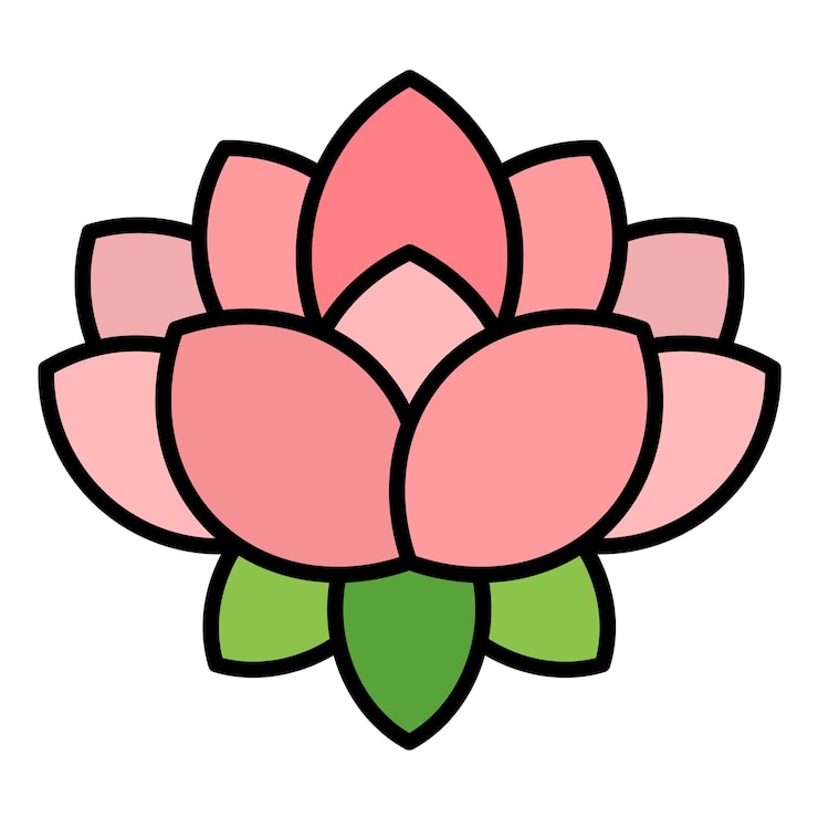 Vettore illustrazione piana del fiore di loto