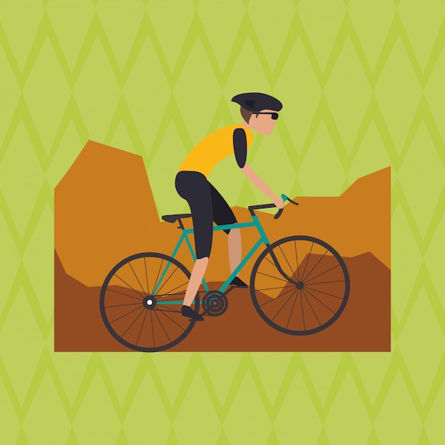 Illustrazione piana del lifesyle della bici