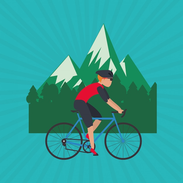 Illustrazione piana del lifesyle della bici