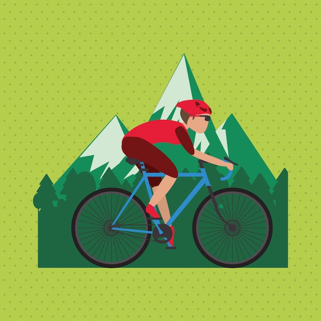 Illustrazione piana del lifesyle della bici