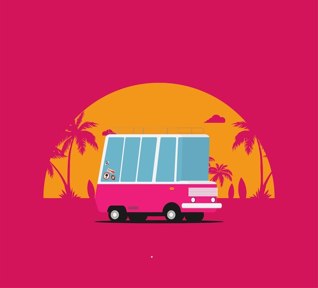 Illustrazione piana dell'automobile del gelato di vettore